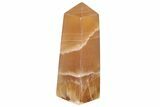 Polished, Banded Honey Calcite Obelisk #217057-1